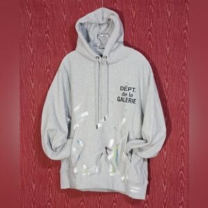 Sweatshirt Hoodie Long Sleeve Kangaroo Pocket Drawstring Unisex Sz Lg